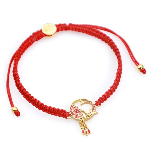 Handmade Lotus Koi Fish Lucky Red Bracelet Handmade Lotus Koi Fish Lucky Red Bracelet