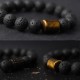 Lava Rock Ebony Wood Tiger Eye Bracelet Lava Rock Ebony Wood Tiger Eye Bracelet