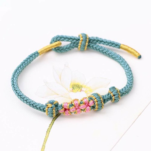 Peach Blossoms Luck Braided String Bracelet