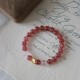Strawberry Quartz Peach Blossom PiXiu Fortune Healing Bracelet Strawberry Quartz Peach Blossom PiXiu Fortune Healing Bracelet