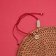 Jade Fu Character Charm Luck Red Rope Bracelet