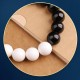 925 Sterling Silver Black Obsidian White Shell Yin Yang Bracelet 925 Sterling Silver Black Obsidian White Shell Yin Yang Bracelet