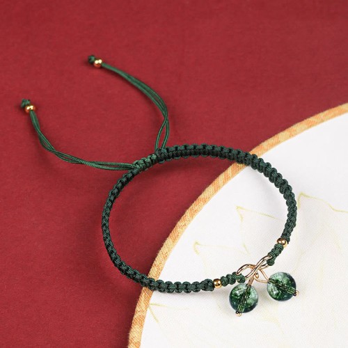 Strawberry Quartz Amethyst Green Phantom Positive Bracelet