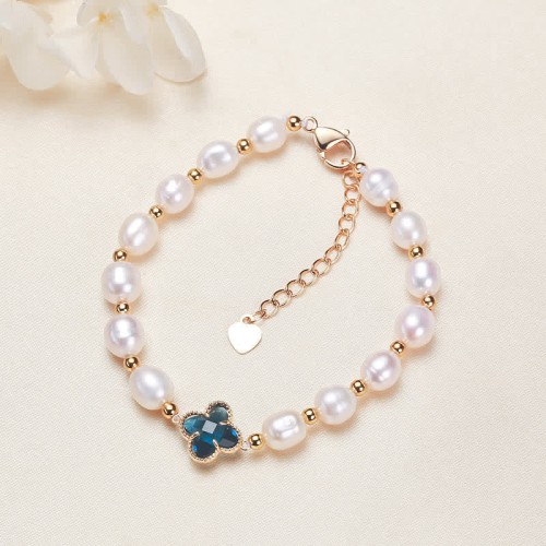 Pearl Four Leaf Clover Wealth Bracelet Pearl Four Leaf Clover Wealth Bracelet