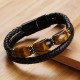 Tiger Eye Protection Willpower Leather Bracelet Tiger Eye Protection Willpower Leather Bracelet