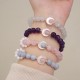 925 Silver Amethyst Aquamarine Cat's Eye Healing Bracelet