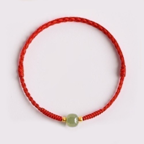 Jade Lucky Bead Prosperity Braided Bracelet