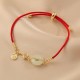 18K Gold Hetian Jade Luck Red Rope Bracelet 18K Gold Hetian Jade Luck Red Rope Bracelet