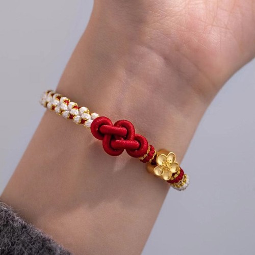 Handmade True Love Knot Peach Blossom Bracelet Handmade True Love Knot Peach Blossom Bracelet