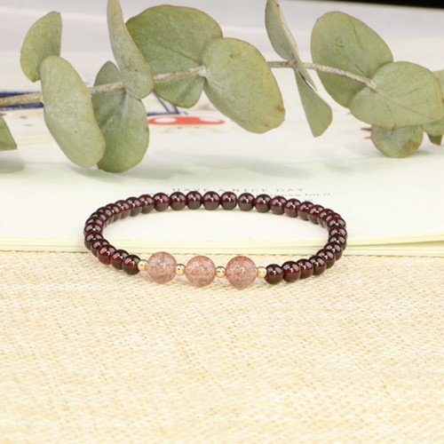 Garnet Strawberry Quartz Calm Bracelet Garnet Strawberry Quartz Calm Bracelet