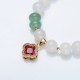 White Agate Red Agate Money Bag Fu Character Bracelet White Agate Red Agate Money Bag Fu Character Bracelet