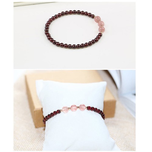 Garnet Strawberry Quartz Calm Bracelet Garnet Strawberry Quartz Calm Bracelet