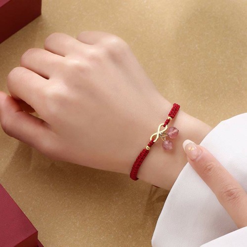 Strawberry Quartz Endless Knot Love Healing Bracelet