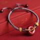 Handmade Cinnabar Peace Buckle Blessing Bracelet Handmade Cinnabar Peace Buckle Blessing Bracelet