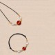 Natural Red Agate Cat Eye Calm Braided Necklace Pendant