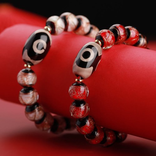 Tibetan Nine-Eye Dzi Bead Wealth Bracelet Tibetan Nine-Eye Dzi Bead Wealth Bracelet