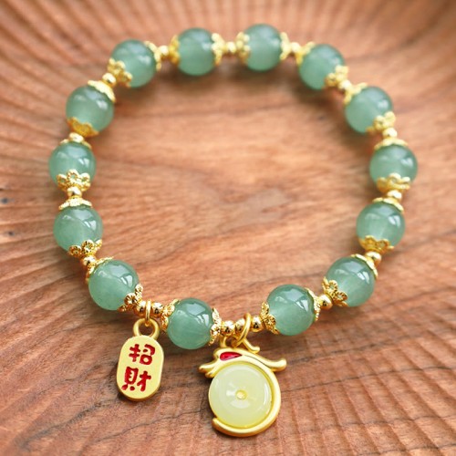 Year of the Dragon Red Agate Green Aventurine Bracelet Year of the Dragon Red Agate Green Aventurine Bracelet