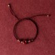 Handmade Lotus Cinnabar Blessing Braid Bracelet