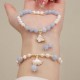 Aquamarine Pearl Ginkgo Leaf Butterfly Charm Bracelet Aquamarine Pearl Ginkgo Leaf Butterfly Charm Bracelet