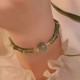 14K Copper Plated Peridot Jade Bamboo Luck Bracelet 14K Copper Plated Peridot Jade Bamboo Luck Bracelet