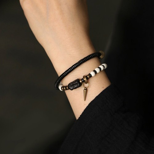 Yak Bone Ebony Wood Copper Strength Bracelet Yak Bone Ebony Wood Copper Strength Bracelet