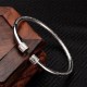 Heart Sutra Engraved Luck White Copper Bracelet