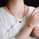 Natural Red Agate Cat Eye Calm Braided Necklace Pendant