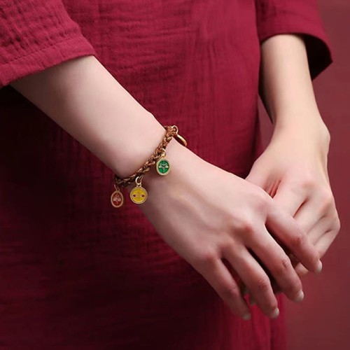 Tibetan Five God of Wealth Thangka Luck Bracelet Tibetan Five God of Wealth Thangka Luck Bracelet