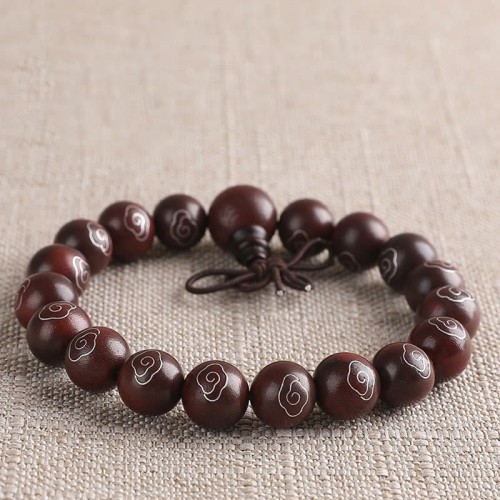 Red Sandalwood Om Mani Padme Hum Protection Bracelet Red Sandalwood Om Mani Padme Hum Protection Bracelet