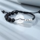 925 Sterling Silver Black Obsidian Agate Strength Bracelet 925 Sterling Silver Black Obsidian Agate Strength Bracelet