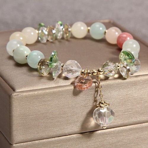 Cat's Eye Pink Crystal Peace Charm Bracelet Cat's Eye Pink Crystal Peace Charm Bracelet