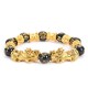 Double Pixiu Obsidian Wealth Bracelet