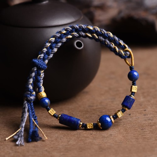 Handmade Lazurite Bead Positive Rope Bracelet Handmade Lazurite Bead Positive Rope Bracelet