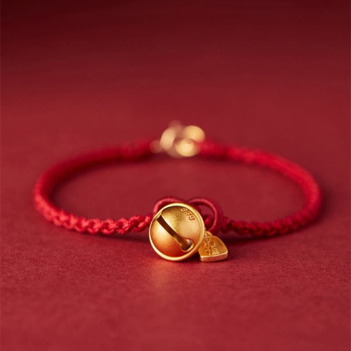 Handmade Fu Character Luck Happiness Bell Bracelet Handmade Fu Character Luck Happiness Bell Bracelet