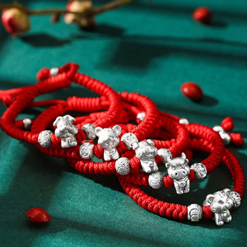 999 Sterling Silver Chinese Zodiac Kids Bracelet