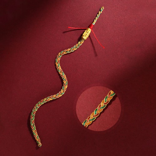 Year of the Dragon Colorful Carved Success Braided Bracelet