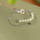 925 Silver Hetian Jade Peace Lotus Luck Bracelet 925 Silver Hetian Jade Peace Lotus Luck Bracelet