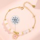 925 Sterling Silver Hetian White Jade Cherry Blossom Protection Bracelet 925 Sterling Silver Hetian White Jade Cherry Blossom Protection Bracelet