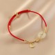 18K Gold Hetian Jade Luck Red Rope Bracelet 18K Gold Hetian Jade Luck Red Rope Bracelet