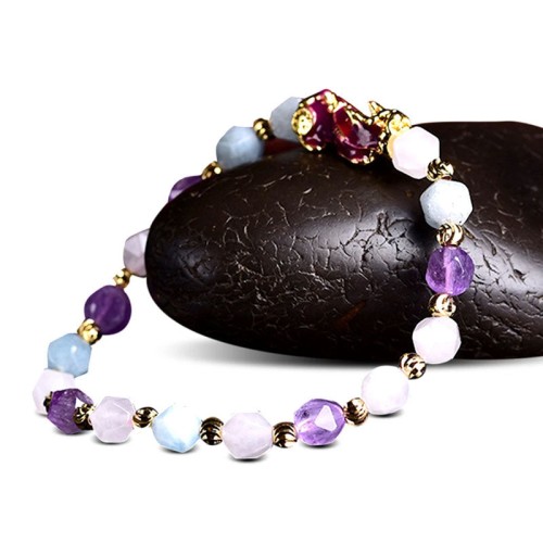 Natural Amethyst Fortune Pixiu Charm Bracelet Natural Amethyst Fortune Pixiu Charm Bracelet