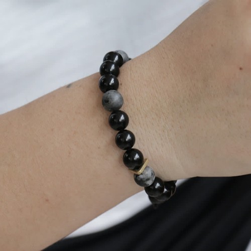 Black Obsidian Glitter Stone Purification Bracelet Black Obsidian Glitter Stone Purification Bracelet