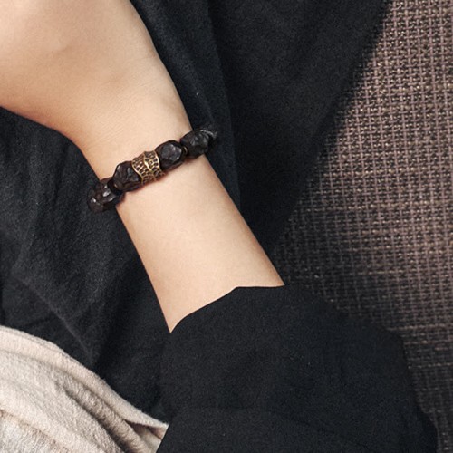 Ebony Wood Copper Peace Balance Couple Bracelet Ebony Wood Copper Peace Balance Couple Bracelet