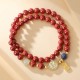 925 Sterling Silver Cinnabar Fu Character Blessing Bracelet 925 Sterling Silver Cinnabar Fu Character Blessing Bracelet