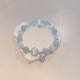 925 Silver Cat's Eye Aquamarine Support Bracelet 925 Silver Cat's Eye Aquamarine Support Bracelet