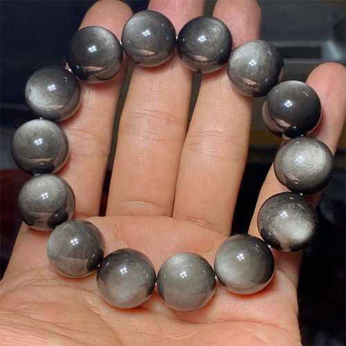 Silver Sheen Obsidian Protection Bracelet Silver Sheen Obsidian Protection Bracelet