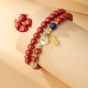 925 Sterling Silver Cinnabar Fu Character Blessing Bracelet 925 Sterling Silver Cinnabar Fu Character Blessing Bracelet