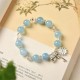 925 Silver Aquamarine Serenity Flower Bracelet 925 Silver Aquamarine Serenity Flower Bracelet