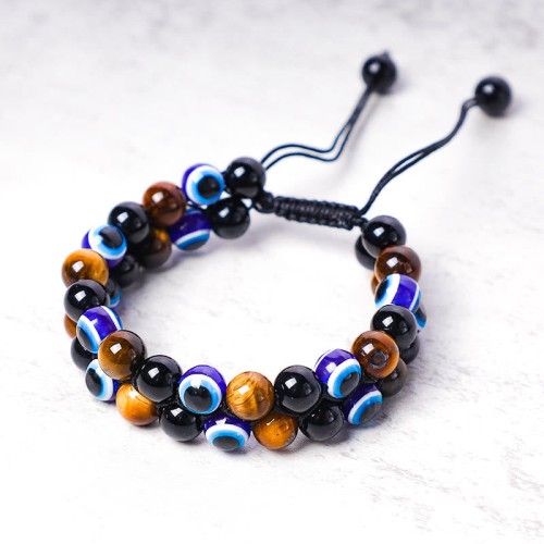 Evil Eye Hematite Tiger Eye Protection Bracelet