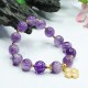 Amethyst Crystal Inner Peace Clover Charm Bracelet Amethyst Crystal Inner Peace Clover Charm Bracelet