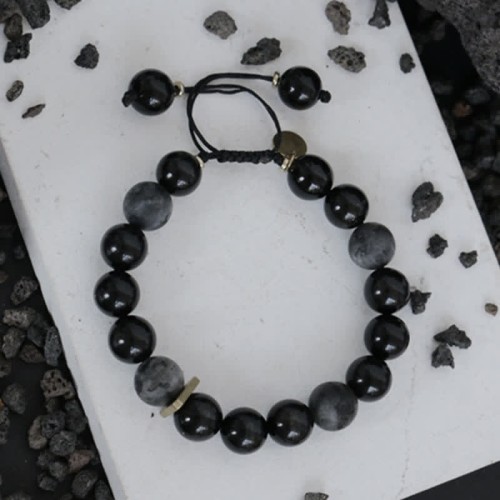 Black Obsidian Glitter Stone Purification Bracelet Black Obsidian Glitter Stone Purification Bracelet